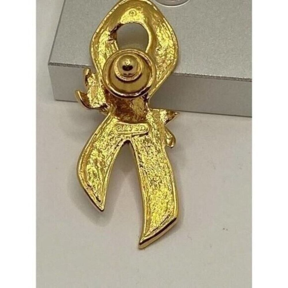 Vintage Avon Rose Awareness Ribbon Pin Brooch Lapel - Picture 2 of 3
